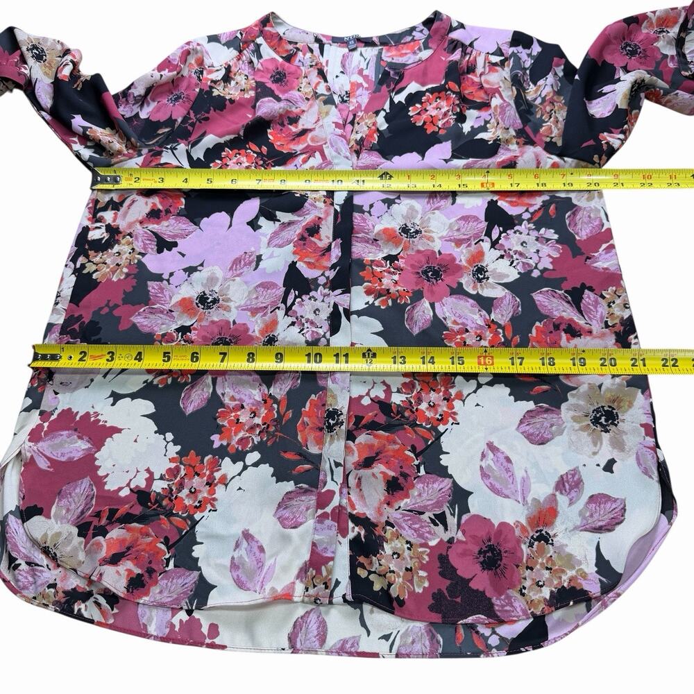 NYDJ Not your Daughters Jeans Pintuck Blouse Floral Pink XS Feminine Career - Picture 5 of 12